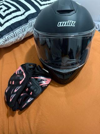 Casco moto Unik + Guantes de regalo 