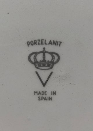 vintage plato porcelana con aves “Porzelanit”