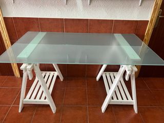 Mesa cristal blanco - Escritorio