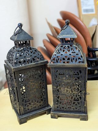 2 Faroles metálicos - Decoración