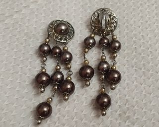 Pendientes vintage largos plateado dorado