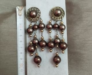 Pendientes vintage largos plateado dorado