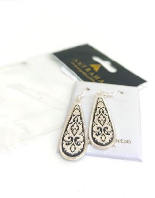 Pendientes damasquinado ANFRAMA Toledo plateados