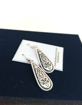 Pendientes damasquinado ANFRAMA Toledo plateados