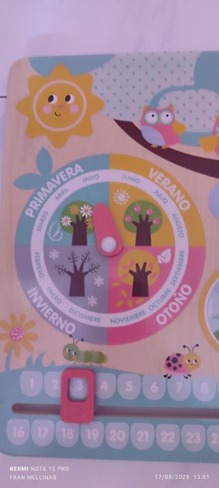 Calendario madera infantil