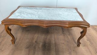 MESA BAJA CENTRO AUXILIAR DE MADERA Y MARMOL
