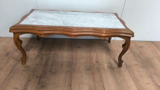 MESA BAJA CENTRO AUXILIAR DE MADERA Y MARMOL