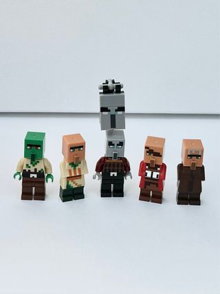 5 Villager, Pillager, Vindicator, zombi minecraft 