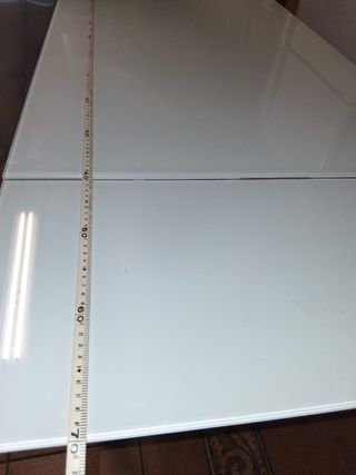 Mesa cristal blanca extensible