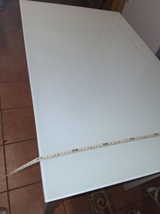 Mesa cristal blanca extensible