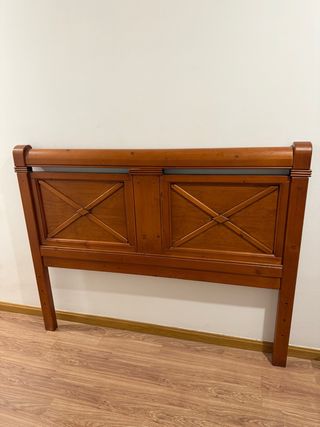 Cabecero cama madera marrón 145cm madera maciza 