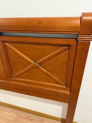 Cabecero cama madera marrón 145cm madera maciza 