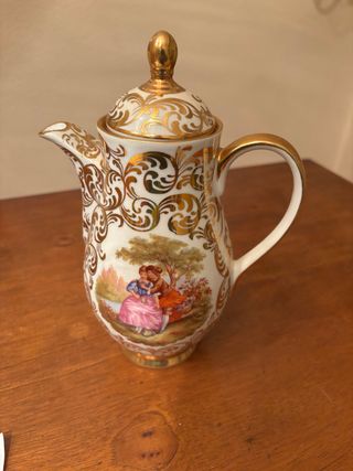 Jarra porcelana antigua dorada