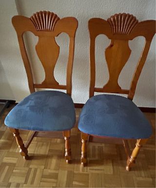 2 Sillas Comedor Madera - Azul