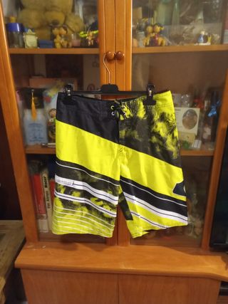 Bañador Quiksilver niño - amarillo y negro