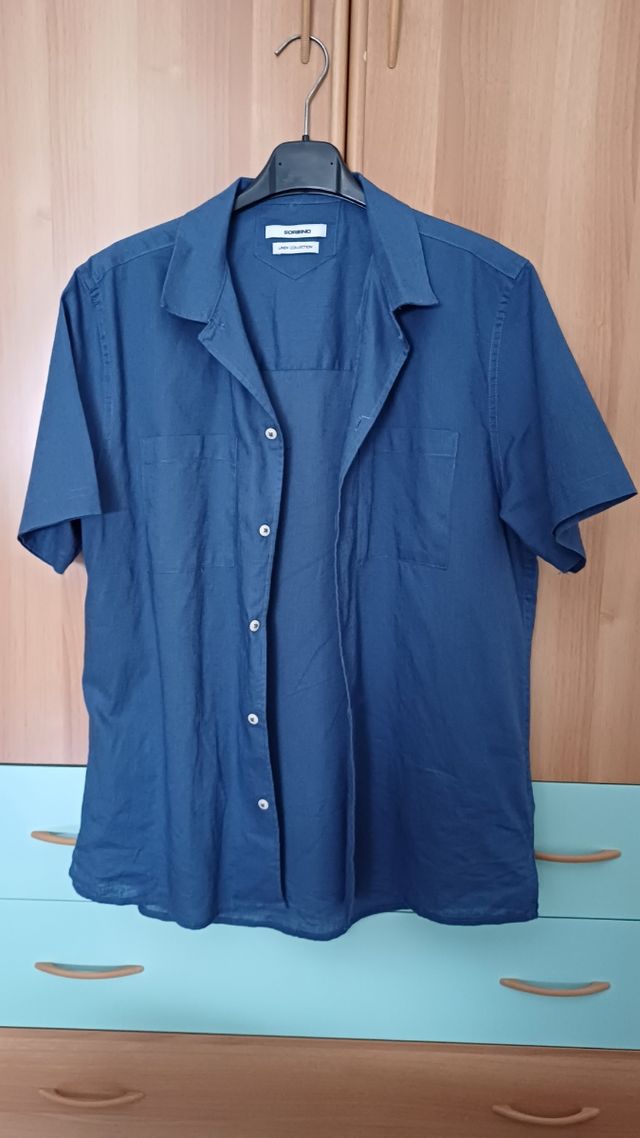 Camicia Sorbino uomo blu, maniche corte