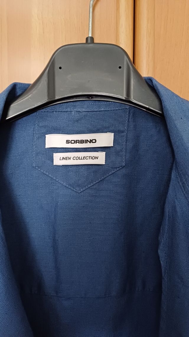 Camicia Sorbino uomo blu, maniche corte