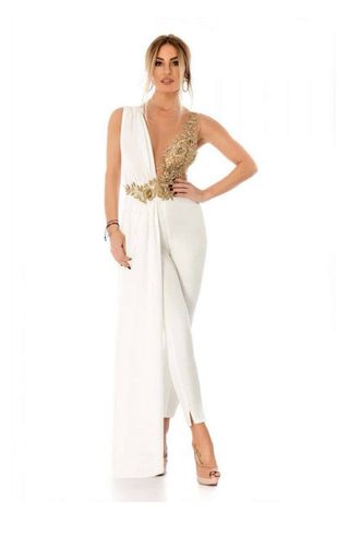 Mono fiesta blanco y dorado