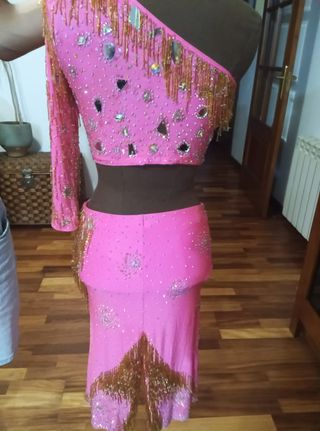 Vestito per ballo sportivo per bambina 2 pezzi XXS rosa