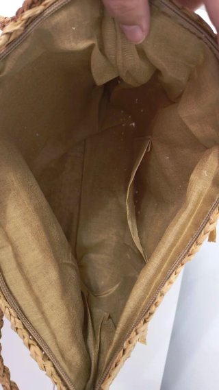 Bolso bandolera beige-marrón con flecos