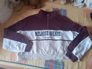 Sudadera H&M cropped marrón beige - Talla L