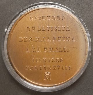 Medalla visita de la Reina Sofía a la FNMT en 1988