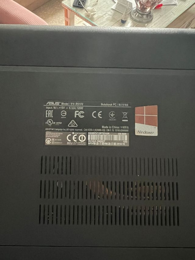 Portátil Asus R510V - Negro/Rojo