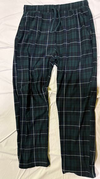 Pantalones pijama cuadros verdes