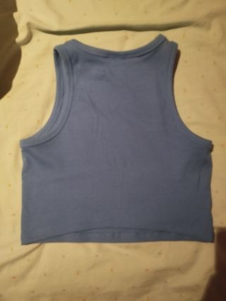 Top corto azul