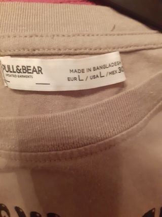 Camiseta Pull & Bear M Caqui
