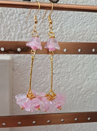 Orecchini fiori rosa - vetro di Murano