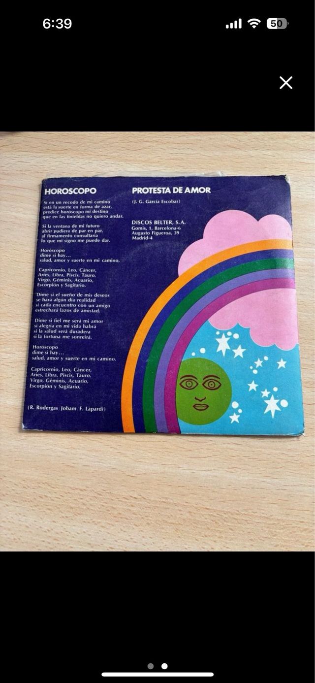 Single Vinilo Manolo Escobar - Horóscopo