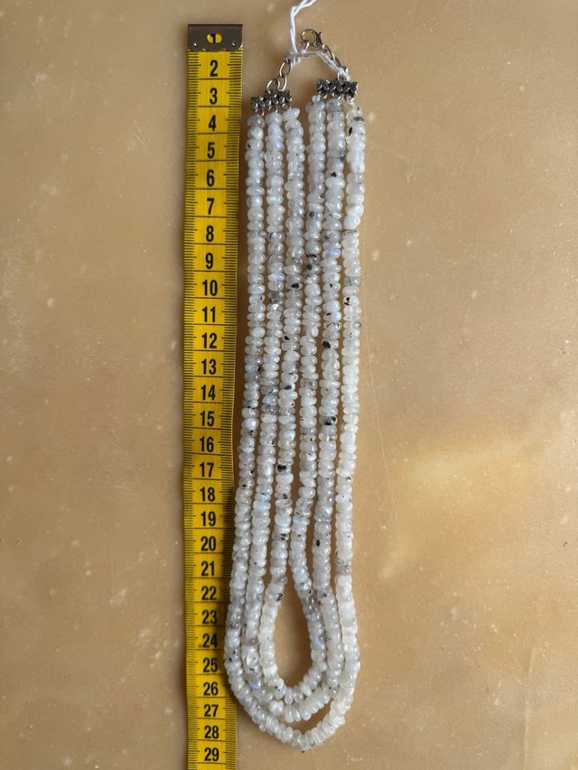 Collana Indiana a 3 fili in Pietra di Luna 