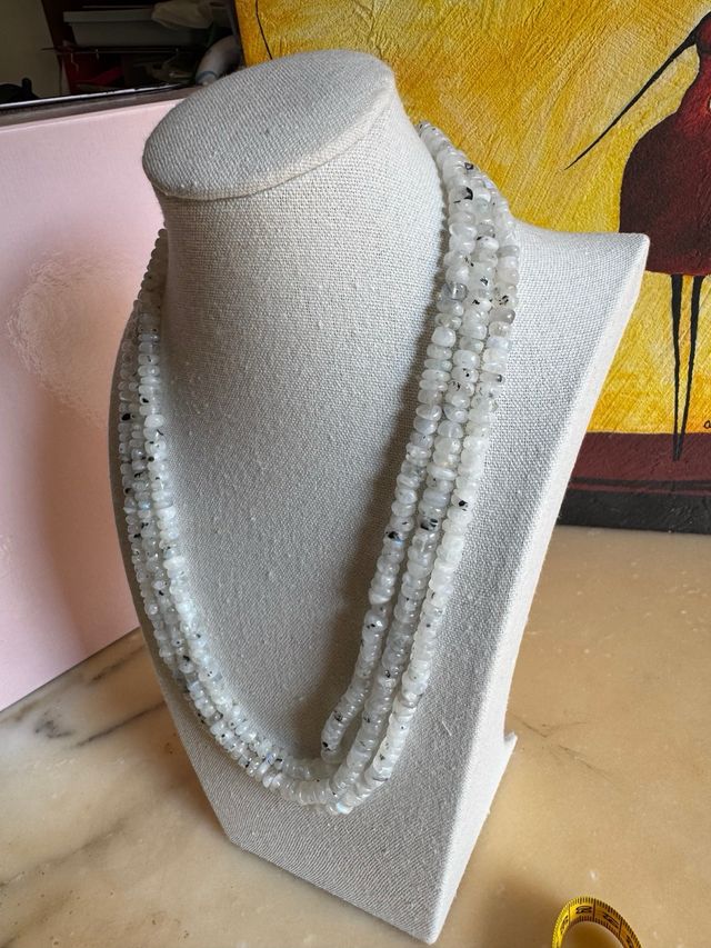 Collana Indiana a 3 fili in Pietra di Luna 