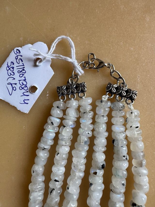 Collana Indiana a 3 fili in Pietra di Luna 