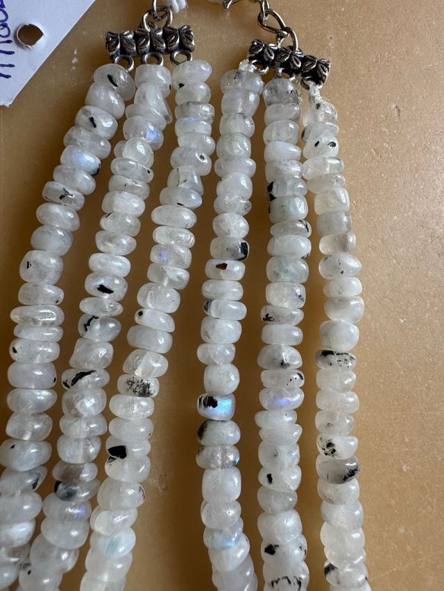 Collana Indiana a 3 fili in Pietra di Luna 