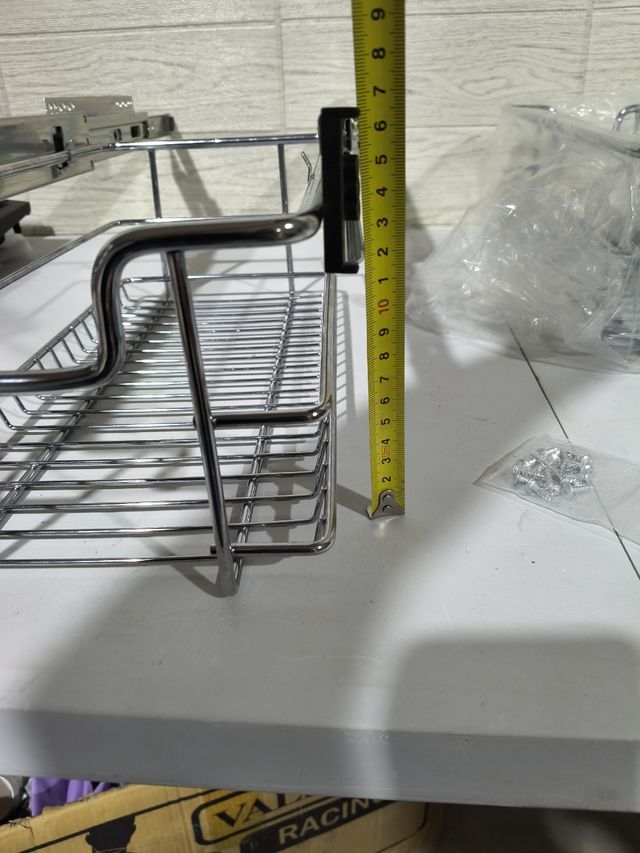 Cesta  deslizante metálica para cocina  escurridor