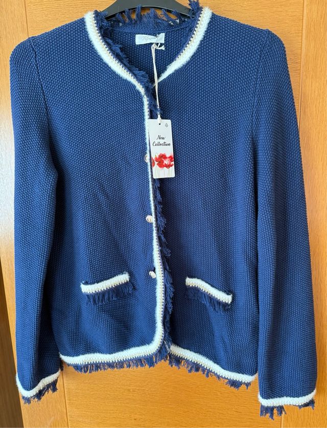 Chaqueta punto azul marino