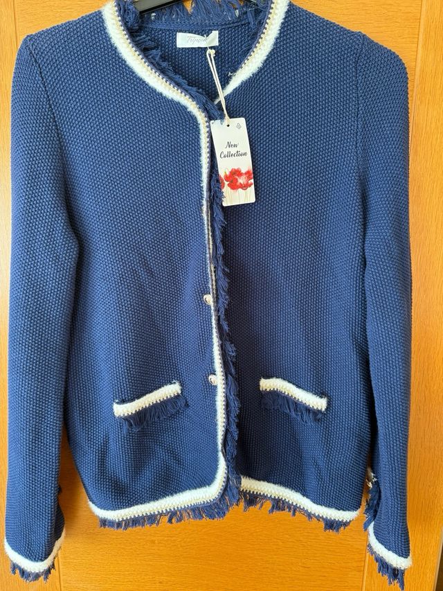 Chaqueta punto azul marino