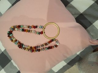 Collar BIMBA Y LOLA dorado multicolor. 