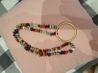 Collar BIMBA Y LOLA dorado multicolor. 