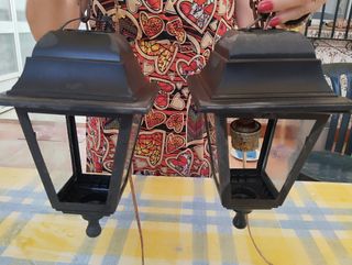 2 Faroles negros vintage