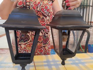 2 Faroles negros vintage