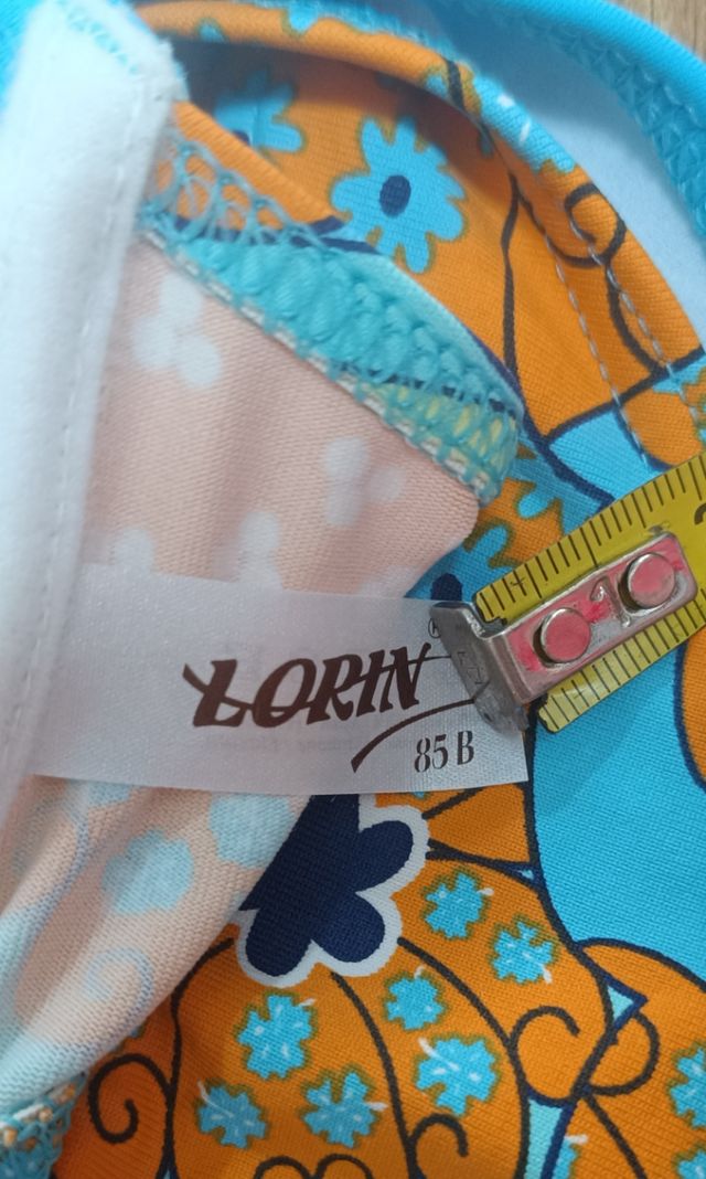 Bikini floral XL 85B azul-naranja