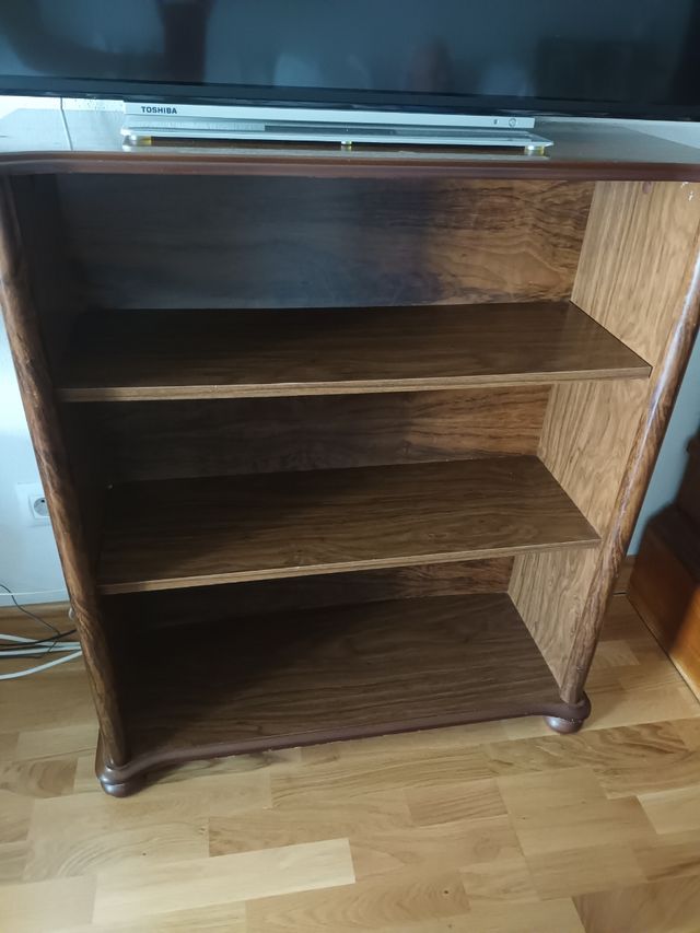 Librería madera marrón - Estantería TV.