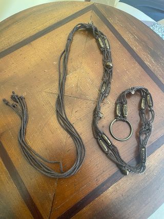 Cintura marrone intrecciata