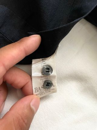 Camisa Lacoste Lino Negro de Verano Logo Bordado M