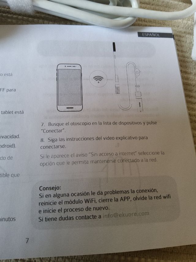 Cámara endoscopia para investigar averias