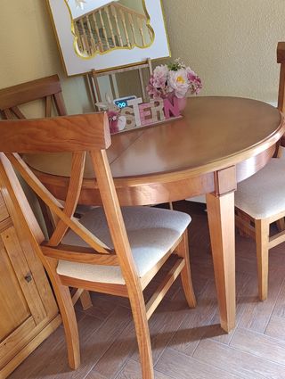 Mesa comedor madera maciza 4 sillas
