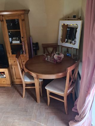 Mesa comedor madera maciza 4 sillas